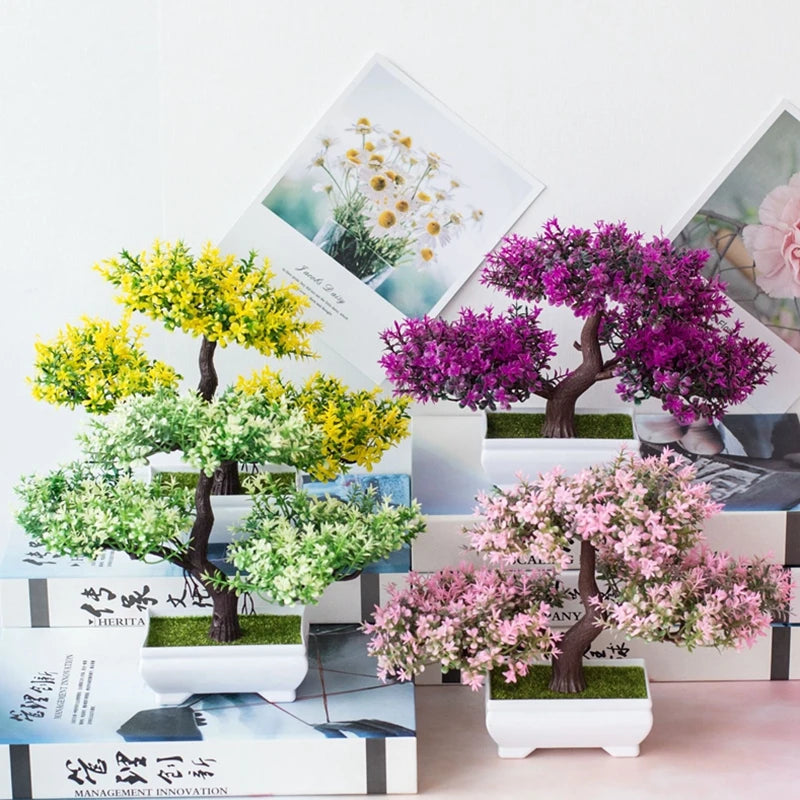 Artificial Bonsai Small Tree in Pot | Faux Desktop Plant Decor
