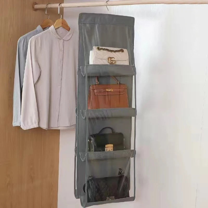 Hanging Handbag Organizer for Wardrobe Closet | Clear Storage Bag
