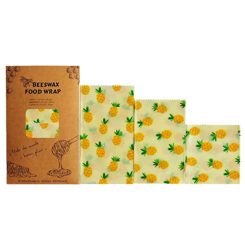 Reusable Beeswax Food Wraps – Organic Set of 3 Sizes