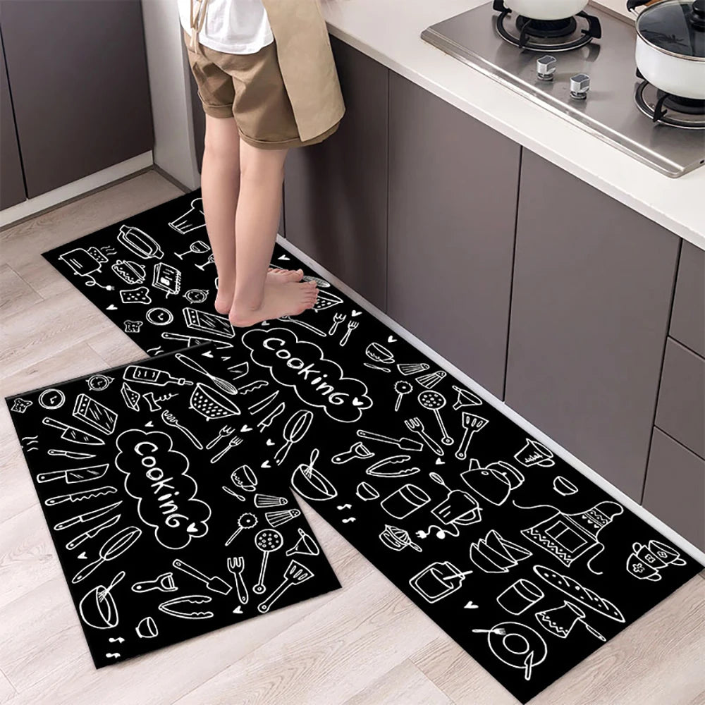 Crystal Velvet Non-Slip Kitchen Runner Rug – Absorbent & Soft
