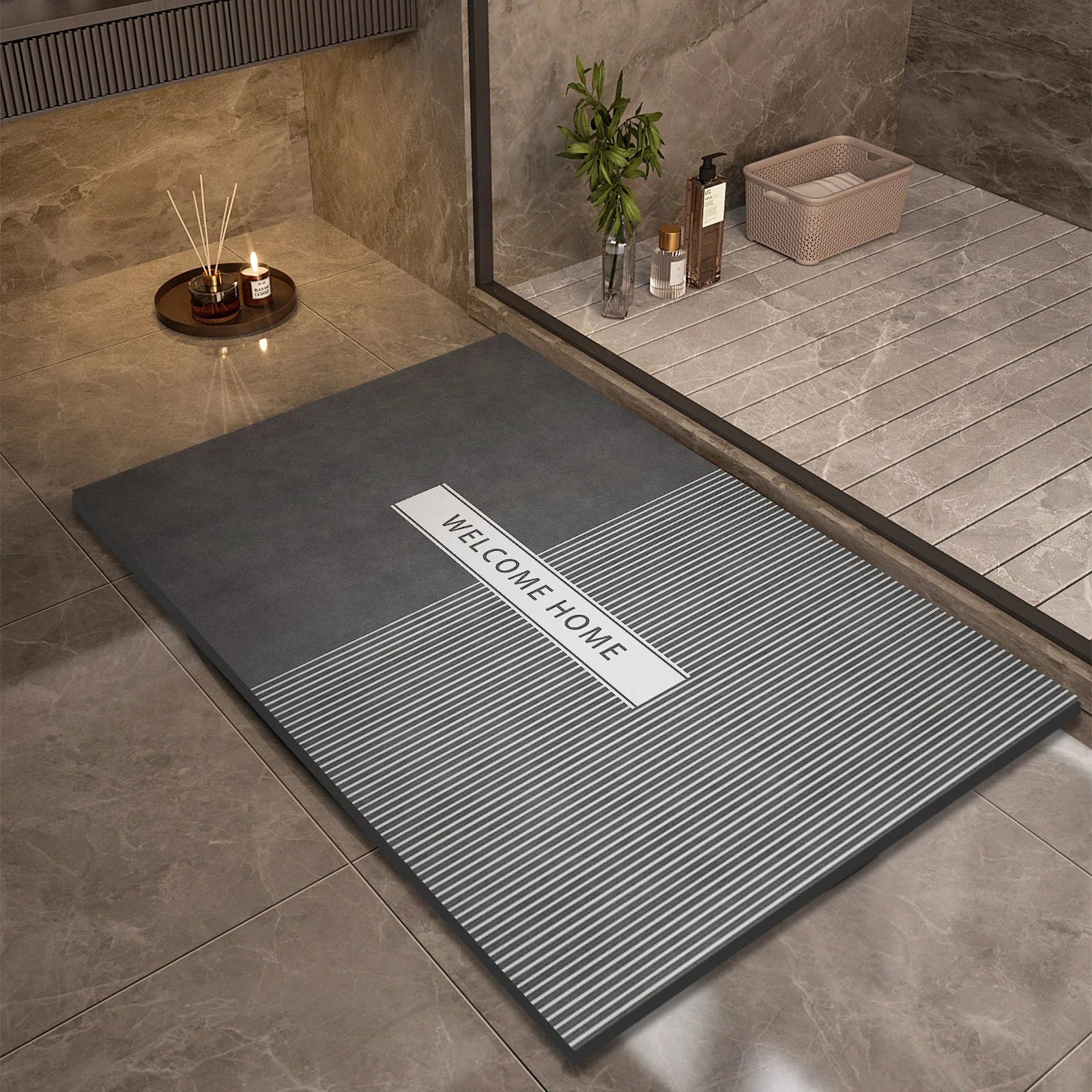 Luxury Diatomite Bath Mat Non-Slip Quick Dry Shower Mat