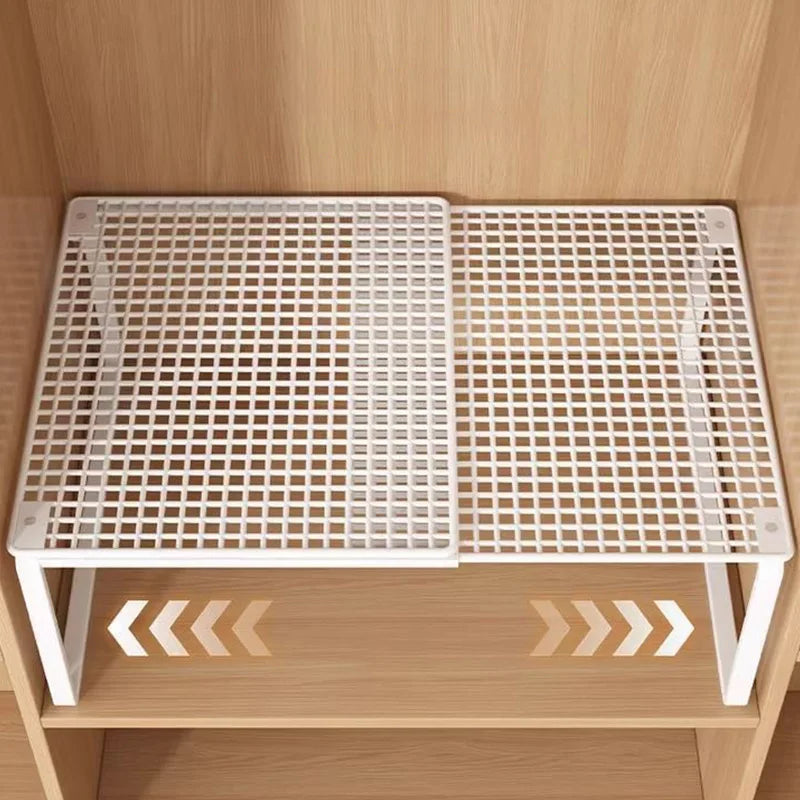 Stackable Expandable Closet Shelf Divider – Adjustable Steel Wardrobe Organizer