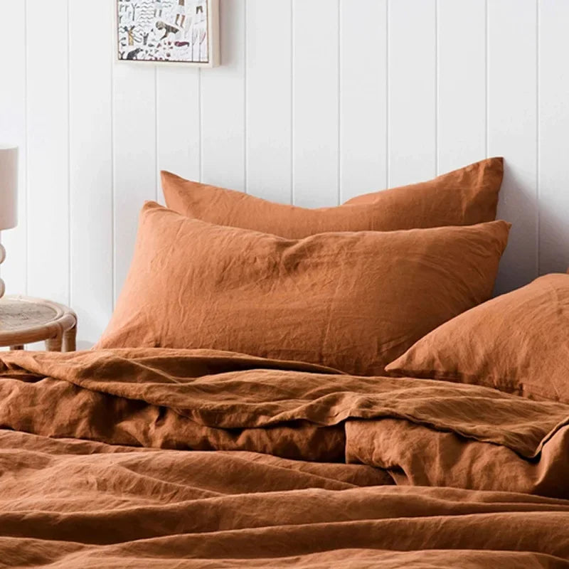 Pure Linen Throw Pillow Case Euro Sham – Solid Colour Cushion Cover