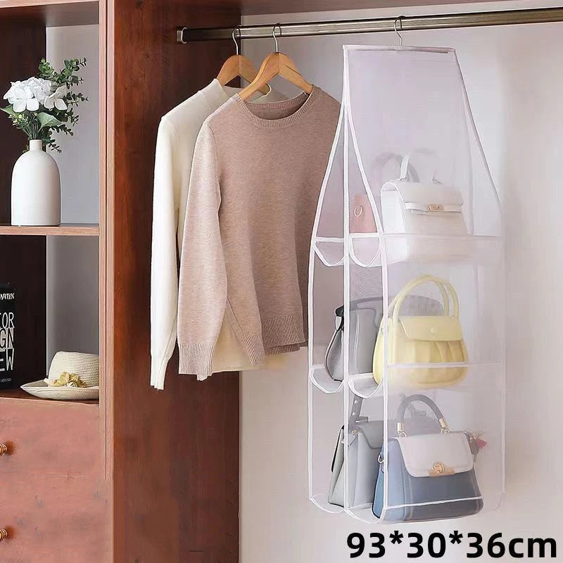 Hanging Handbag Organizer for Wardrobe Closet | Clear Storage Bag