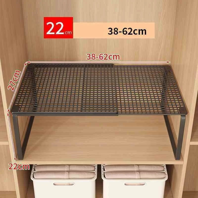 Stackable Expandable Closet Shelf Divider – Adjustable Steel Wardrobe Organizer
