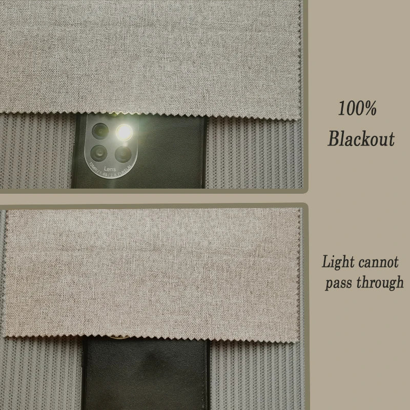 Asazal Linen Look Blackout Curtains Living Room Bedroom Full Shading Drapes