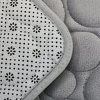 Embroidered Velvet Bath Mat Set 2-Piece with U-Shape Toilet Rug