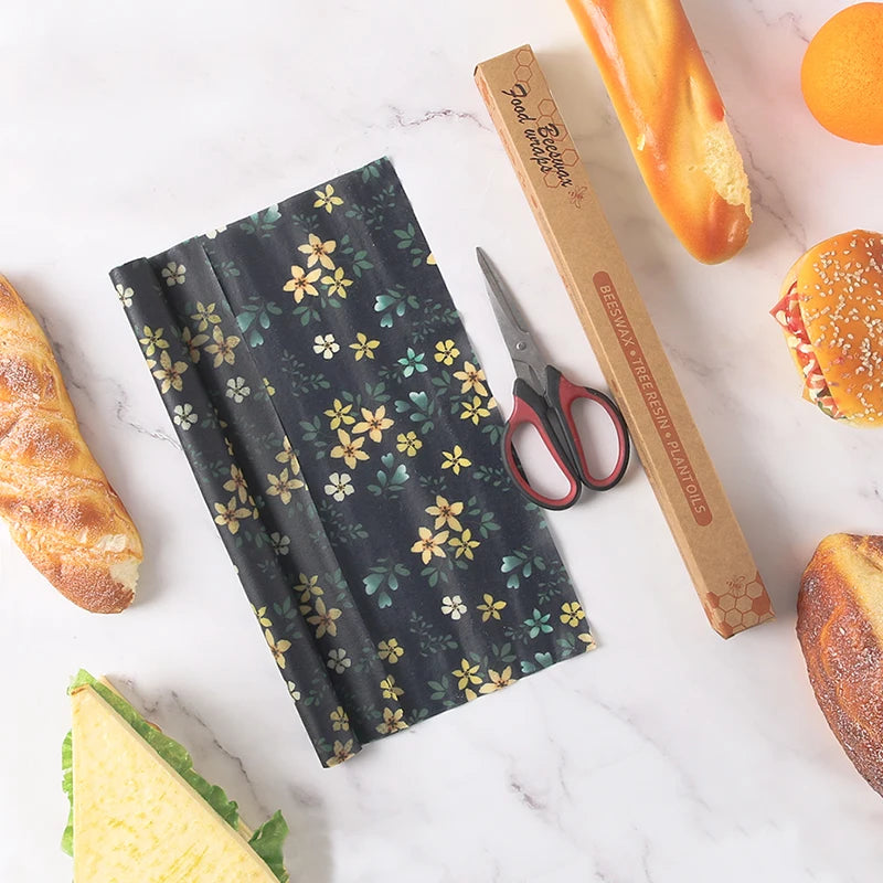 Reusable Beeswax Food Wraps Roll – Cut-to-Size Plastic-Free Storage