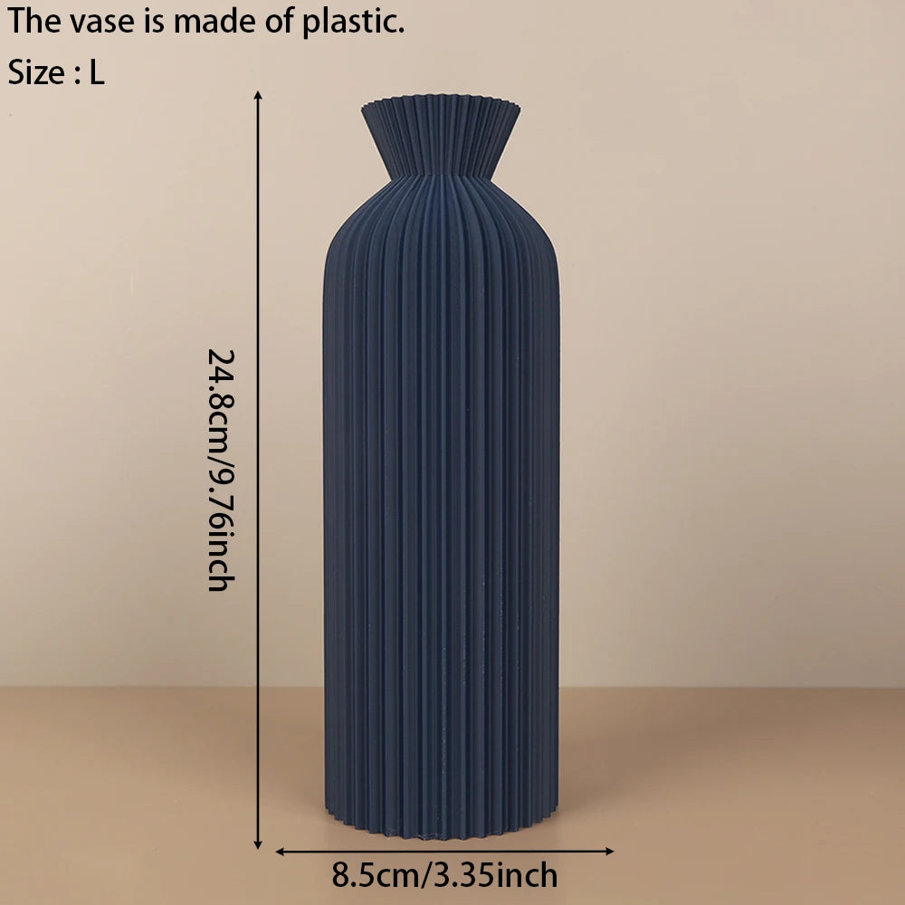 Minimalist Striped Waisted Vase | Nordic Wabi-Sabi Home Decor