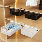 Pull-Out Wardrobe Basket Hanging Closet Organizer – No Drill