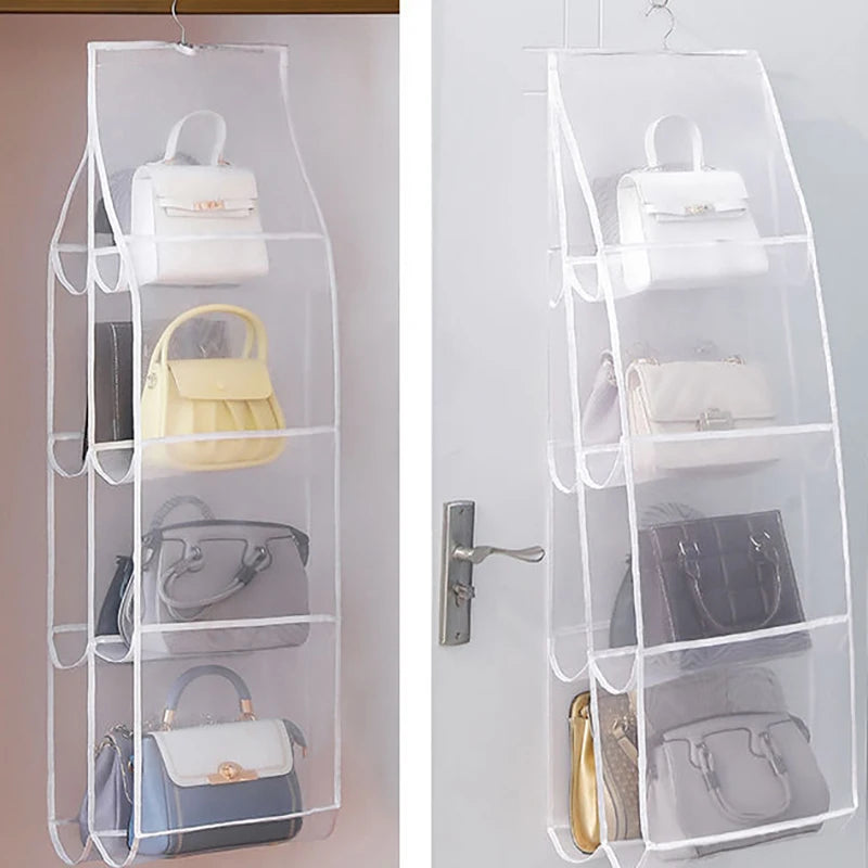 Hanging Handbag Organizer for Wardrobe Closet | Clear Storage Bag