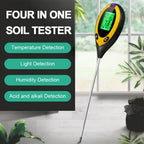 Wireless Smart Soil Tester Humidity Monitor LCD Display 4-in-1 Garden Moisture Meter