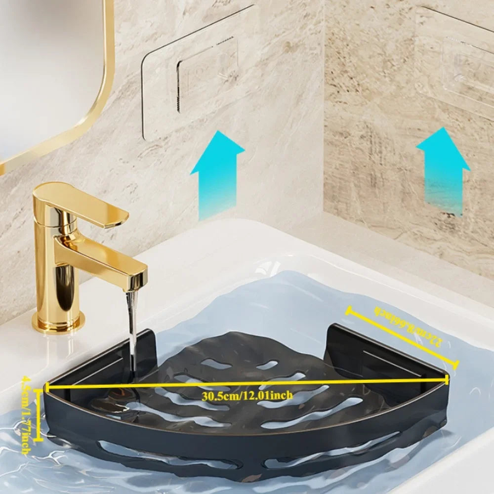 No-Drill Corner Shower Caddy Shelf | Adhesive Bathroom Storage Rack