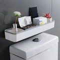 Over Toilet Storage Rack Wall Mounted No Drill White Shelf Organizer