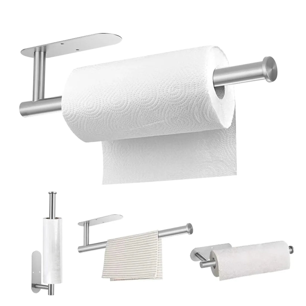 Adhesive Toilet Paper Holder Stainless Steel No Drill Waterproof