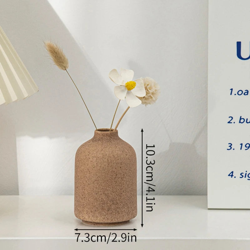 White Nordic Ceramic Vase for Dried Flowers and Home Decor