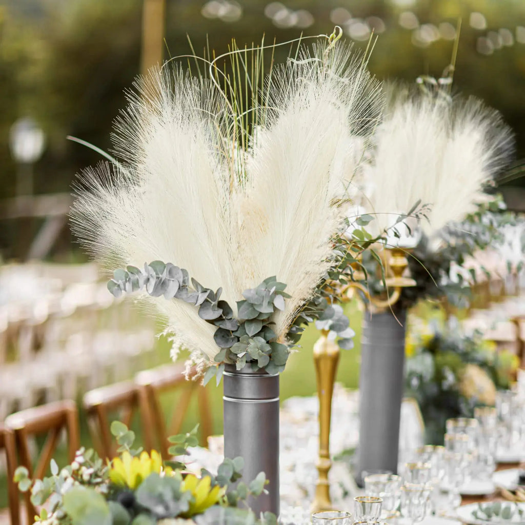 Artificial Pampas Grass Fluffy Bouquet Boho Decor (10-100 Stems)