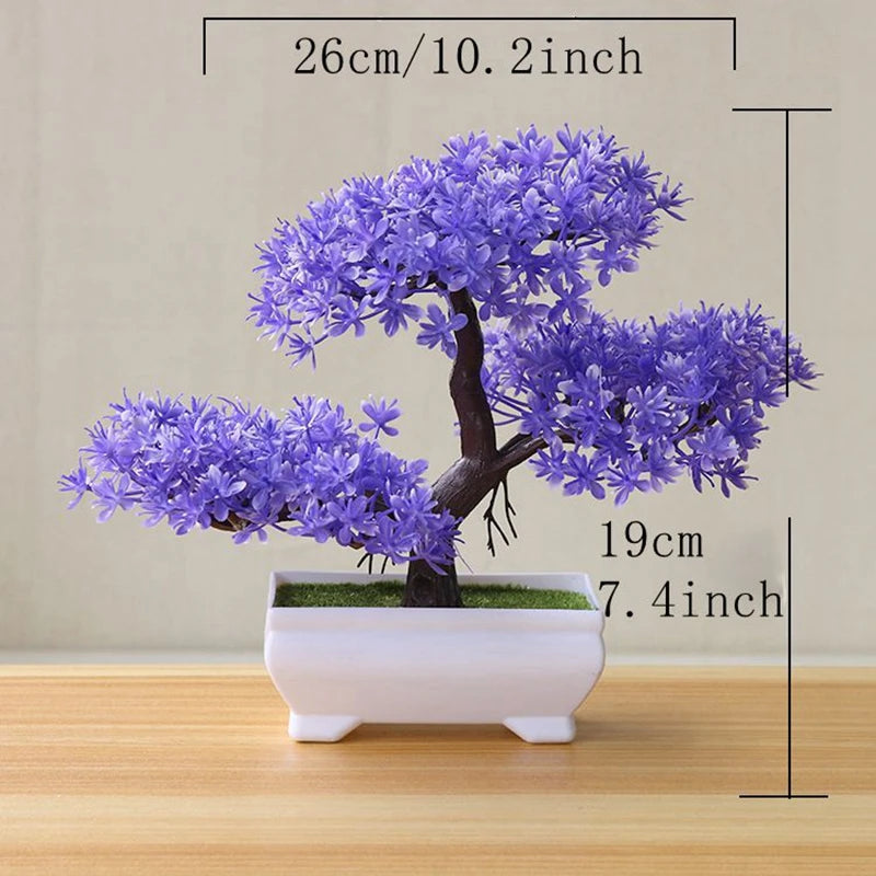 Artificial Bonsai Tree Small Potted Fake Plant for Home & Desk Decor