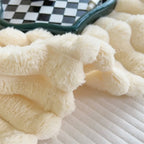 Faux Rabbit Fur Throw Blanket | Thick Plush Fleece Sofa Blanket