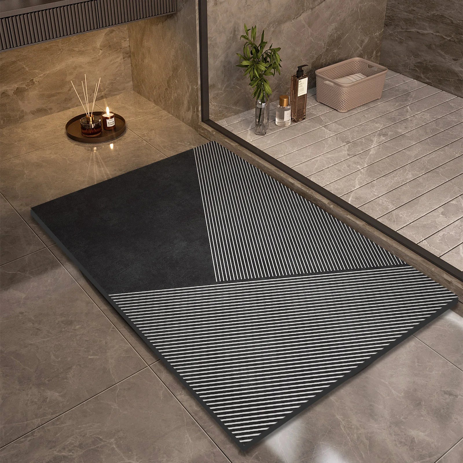 Luxury Diatomite Bath Mat Non-Slip Quick Dry Shower Mat