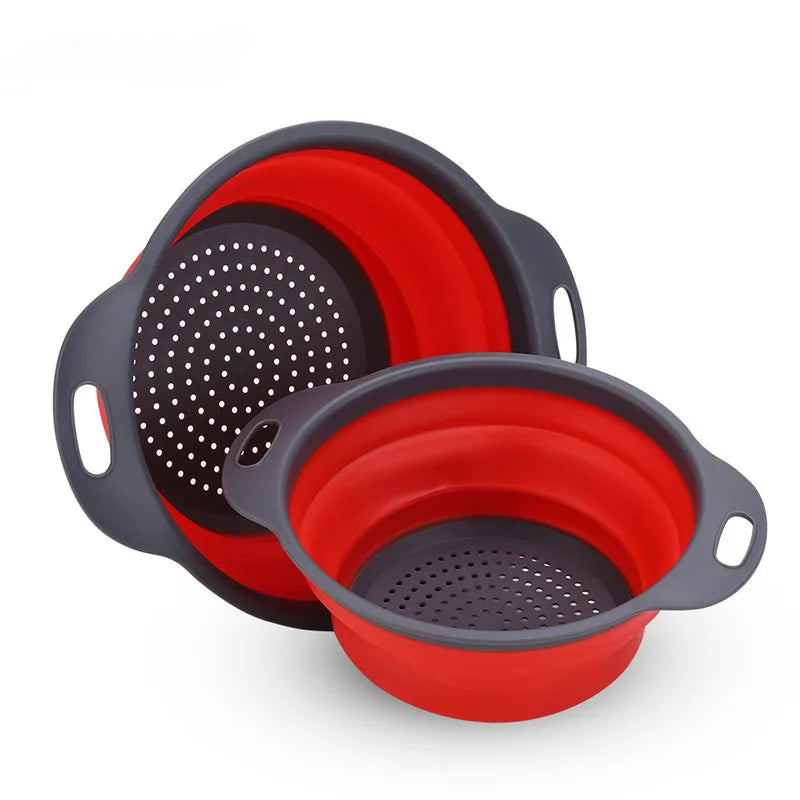 Collapsible Silicone Colander – Foldable Fruit & Vegetable Washing Basket