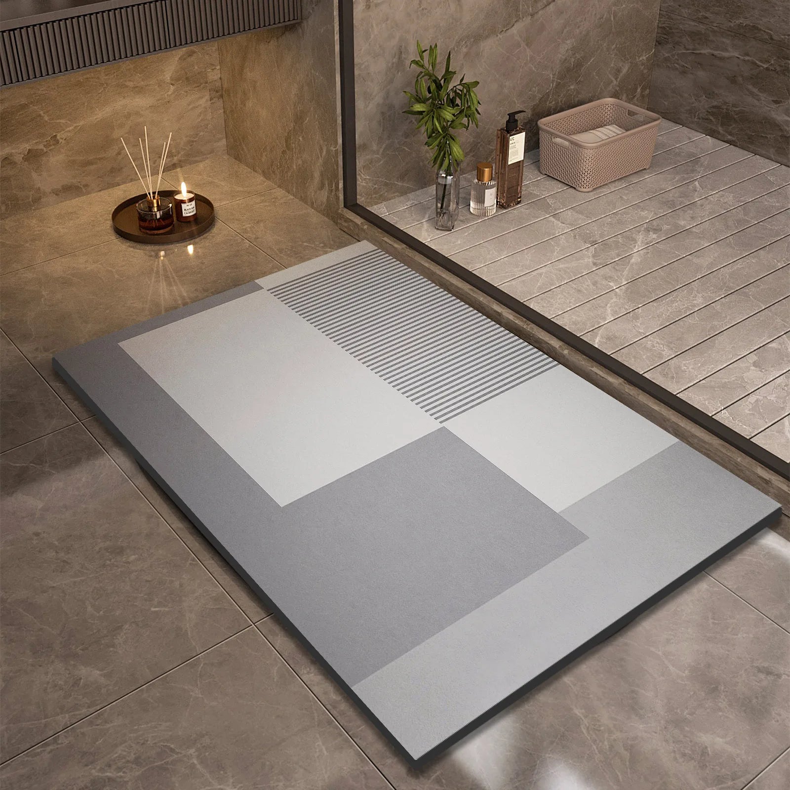 Luxury Diatomite Bath Mat Non-Slip Quick Dry Shower Mat