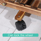 Multi-Layer Wood Plant Stand Rack Rolling Flower Pot Holder with Wheels, 5-Tier Indoor Outdoor