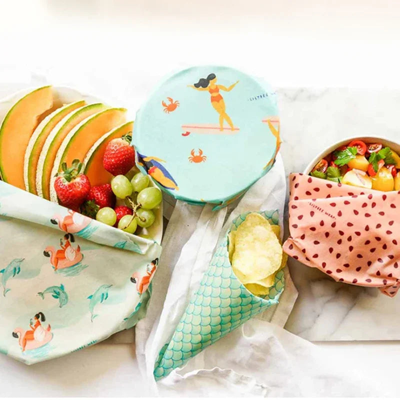 Reusable Beeswax Food Wraps – Organic Set of 3 Sizes