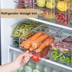 Clear Stackable Fridge Organizer Bin & Desktop Storage Box