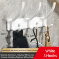 Folding Robe Hooks Wall Mounted Towel Hanger - 6 Hook Aluminum Rack