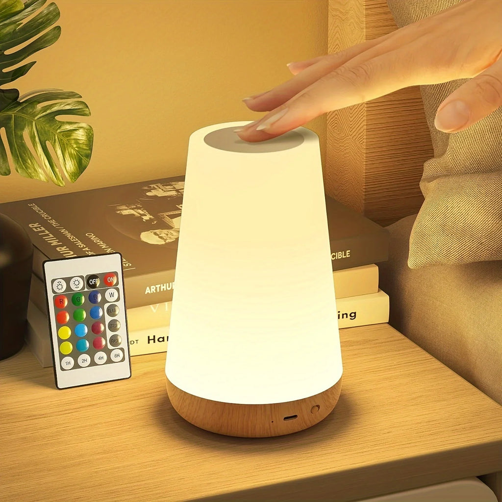 13-Color LED Night Light with Remote, Touch & USB Rechargeable