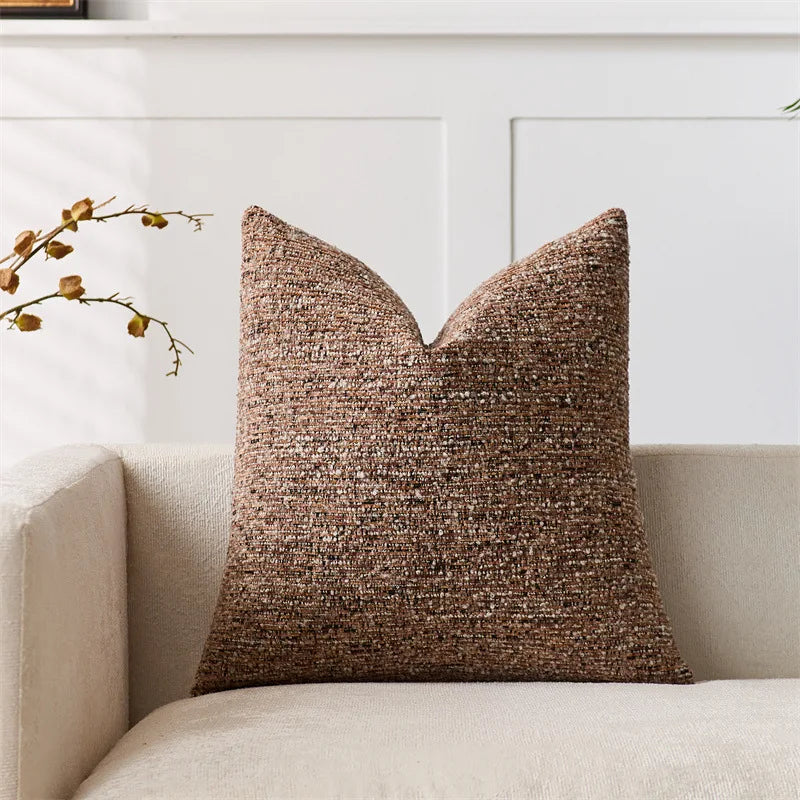 Chenille Striped Throw Pillow Covers for Sofa, Couch & Bed