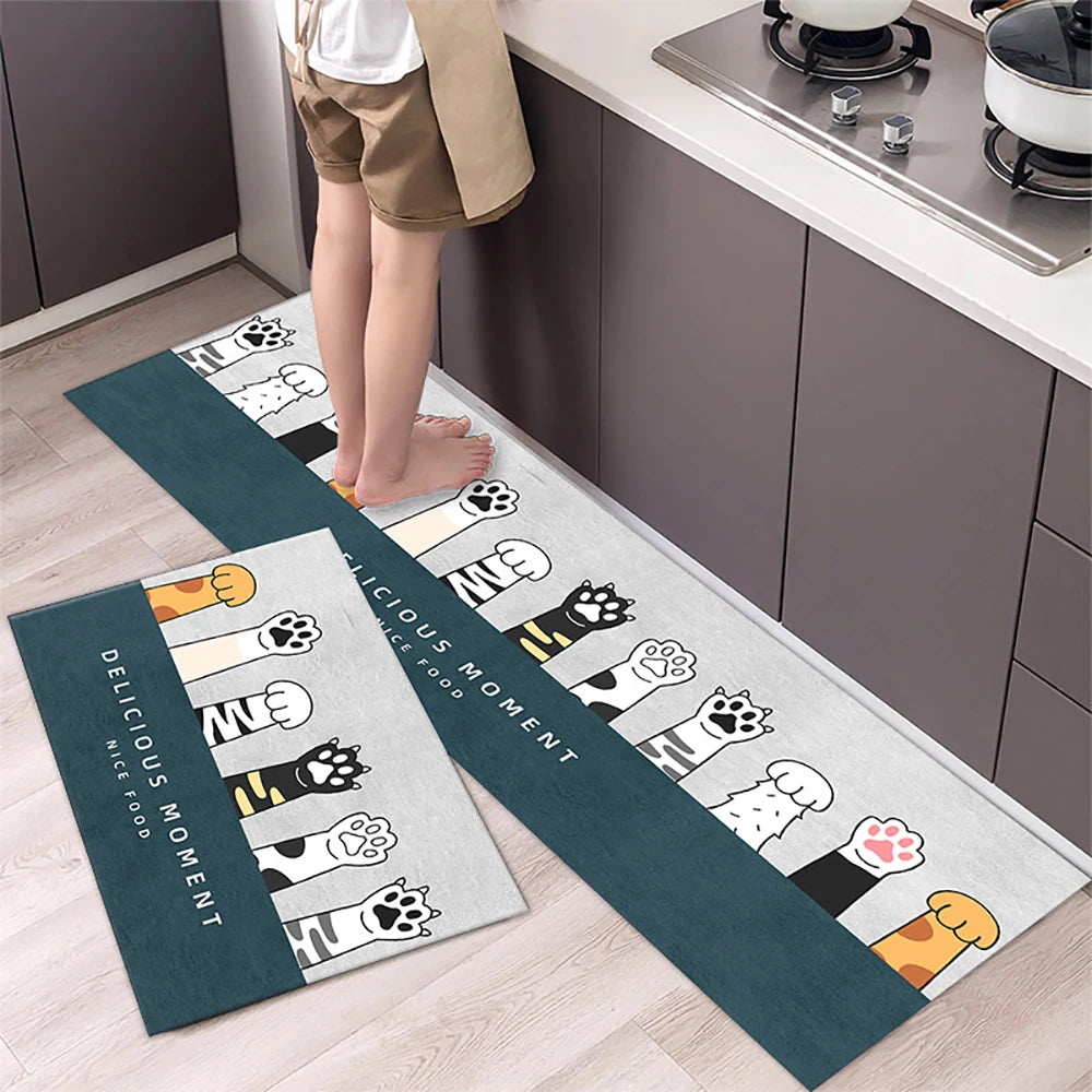 Crystal Velvet Non-Slip Kitchen Runner Rug – Absorbent & Soft