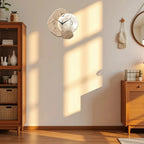 Modern Silent Wall Clock with Moon Design – Wooden, 34.7cm