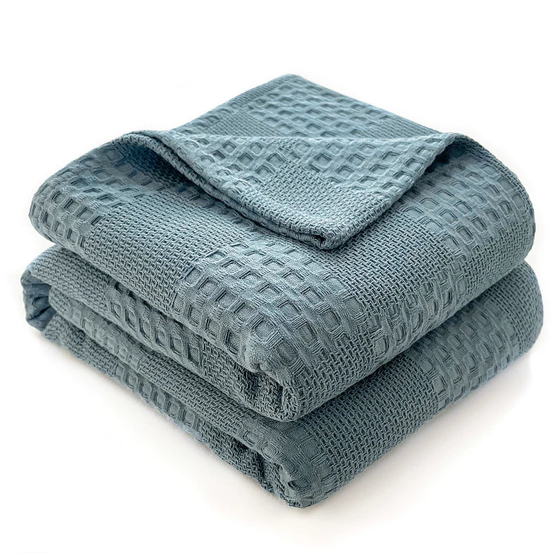 Waffle Weave Cotton Throw Blanket | Sofa & Bed Throws