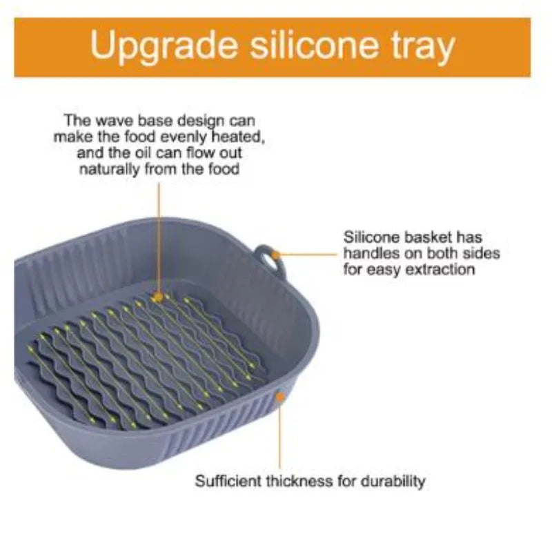 Reusable Silicone Air Fryer Liner – Non-Stick Basket & Baking Tray