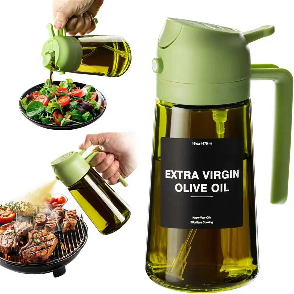 Glass Oil Sprayer Bottle for Air Fryer – 470ml Mist & Pour Dispenser