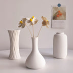 White Ceramic Bud Vase Nordic Minimalist Home Decor