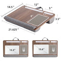 Bamboo Foldable Laptop Desk Bed Tray with Anti-Slip Bar, Mouse Pad & Rollers