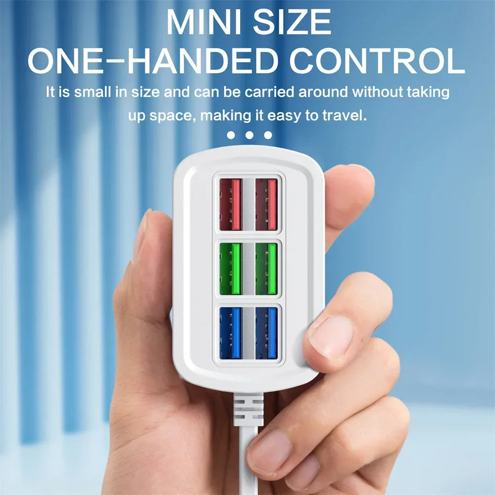 6-in-1 USB Charging Station Desktop Organizer with Fast Charging