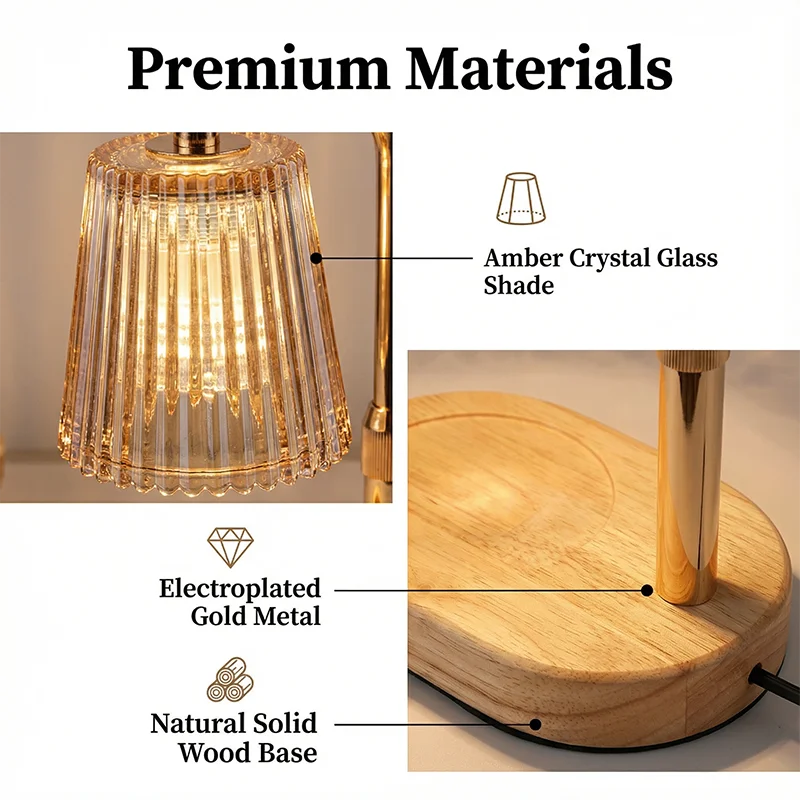 Candle Warmer Lamp with Timer and Dimmer - Cozy Bedroom Decor