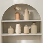 White Nordic Ceramic Vase for Dried Flowers and Home Decor