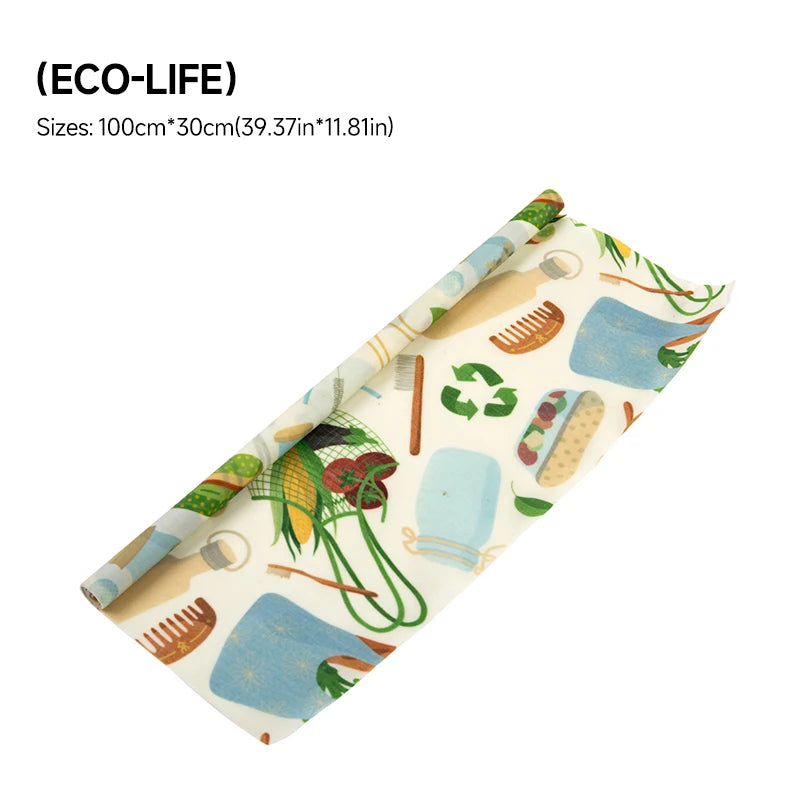 Reusable Beeswax Food Wraps Roll – Cut-to-Size Plastic-Free Storage