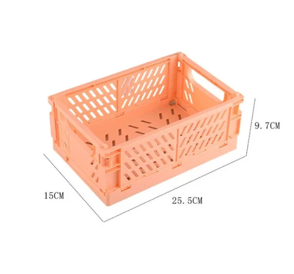 Foldable Stackable Storage Crate – Collapsible Organizer Box for Closet, Kitchen & Shelf