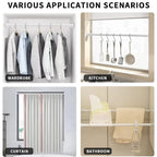 Spring Tension Curtain Rod Adjustable No-Drill Telescopic Pole