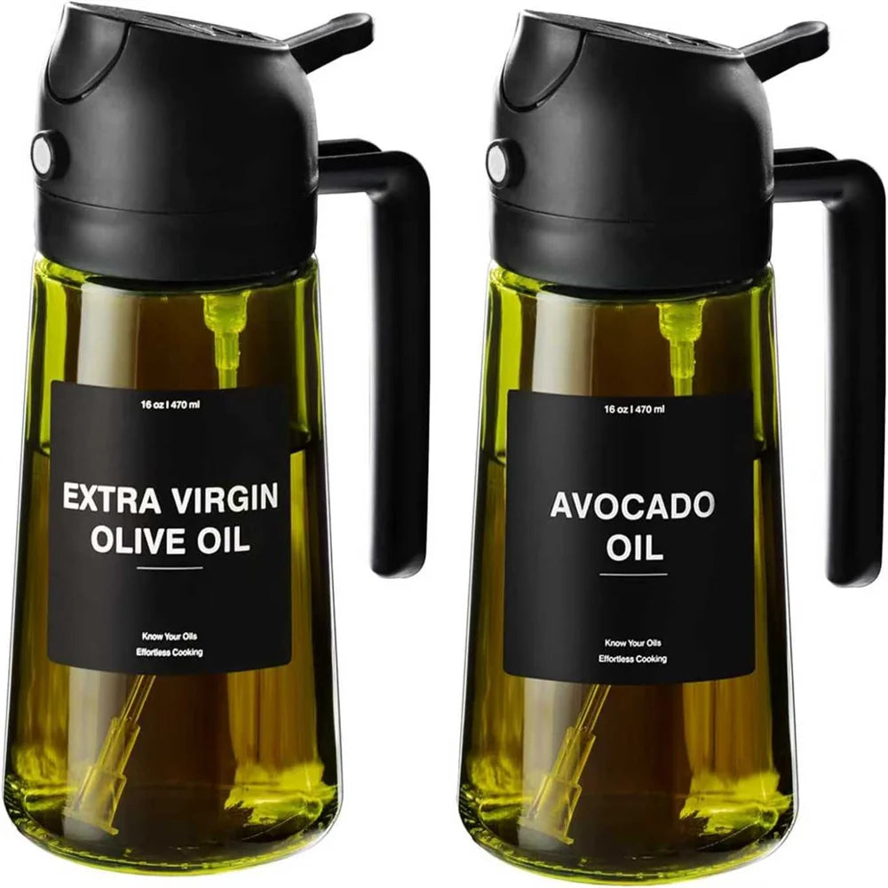Glass Oil Sprayer Bottle for Air Fryer – 470ml Mist & Pour Dispenser