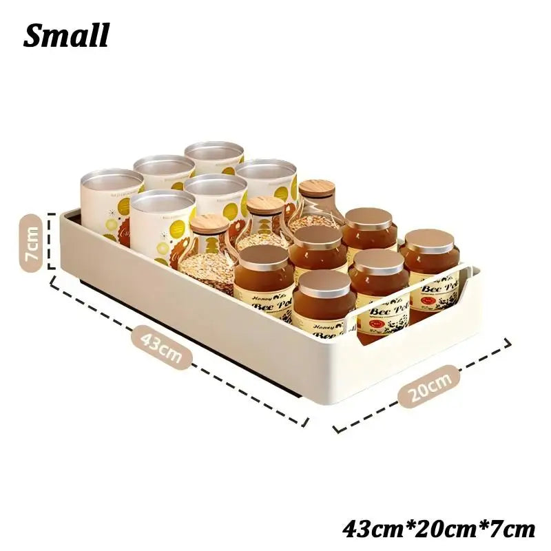 Metal Pull-Out Cabinet Organizer with Slide Rail – No Drill
