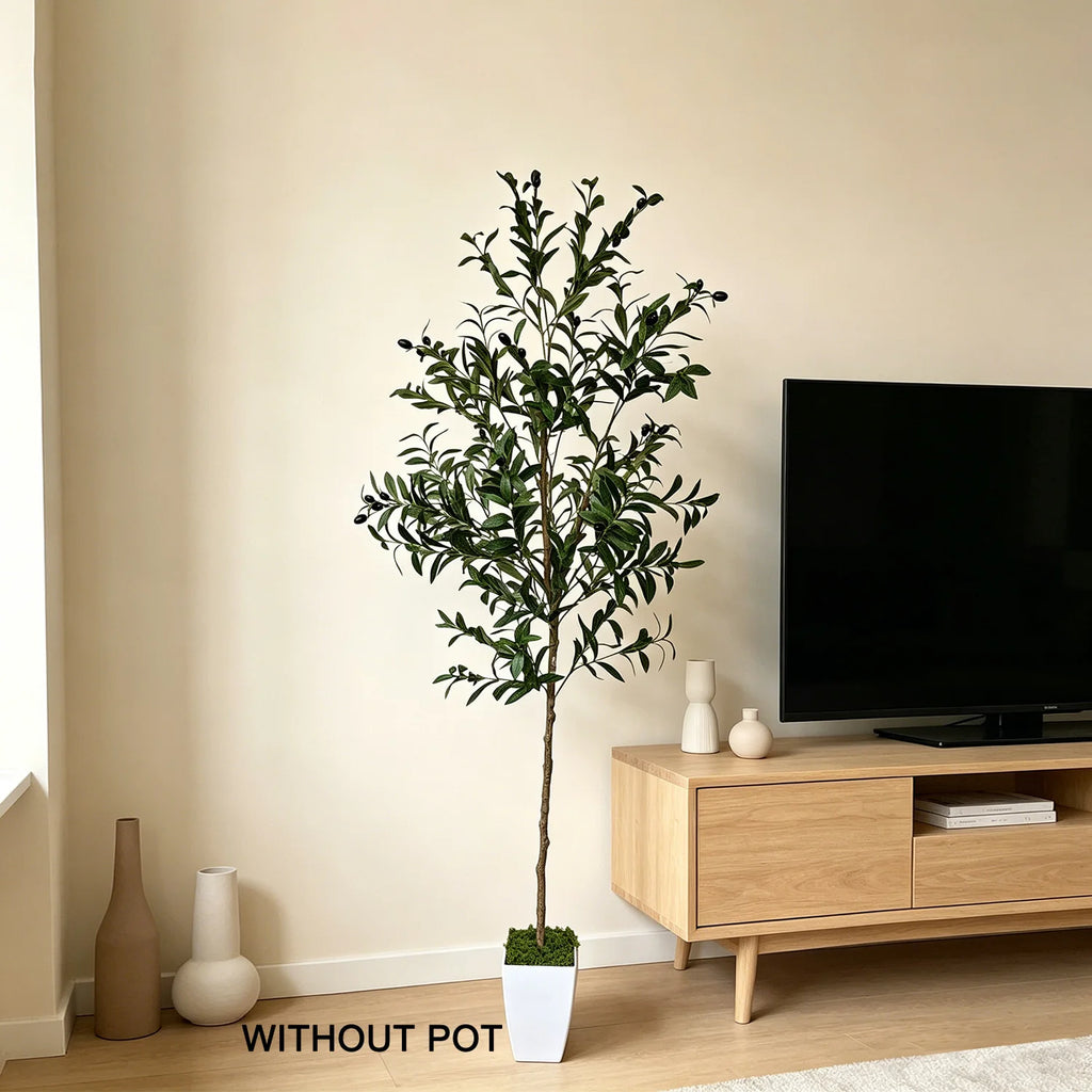 Faux Olive Tree Potted Realistic Indoor 4-6ft Artificial Plant