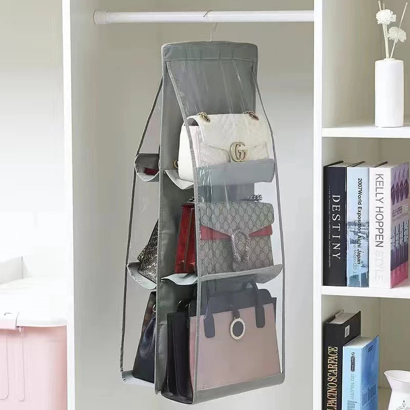 Hanging Handbag Organizer for Wardrobe Closet | Clear Storage Bag