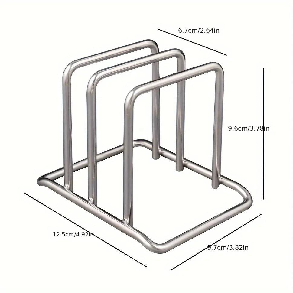 Stainless Steel Pot Lid and Cutting Board Organizer Rack